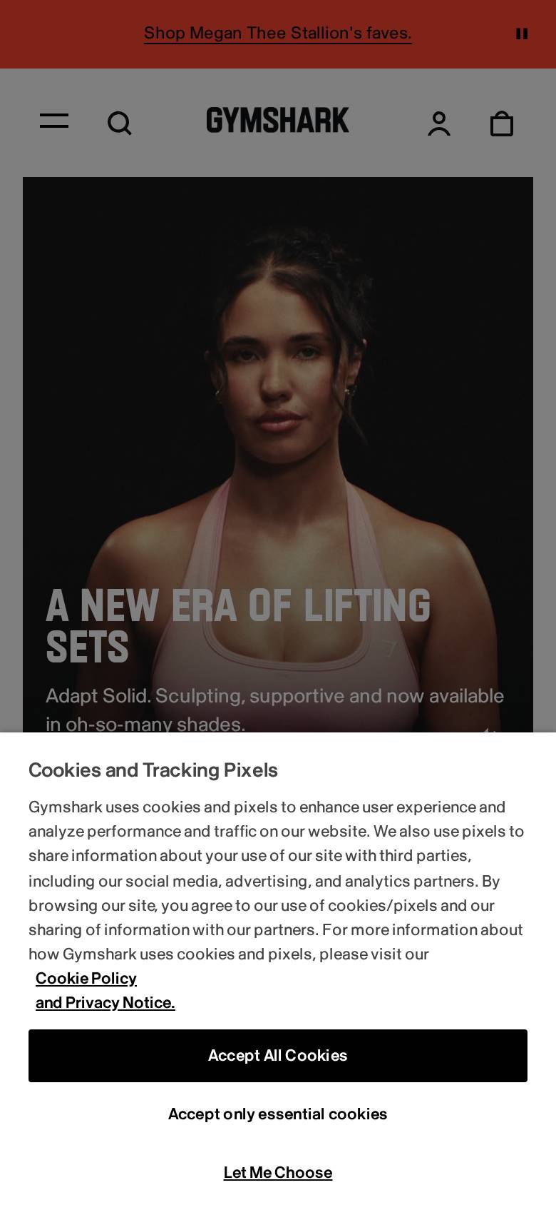 gymshark.com no celular