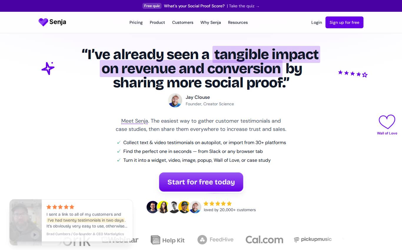 senja.io no computador, como a auditoria viu