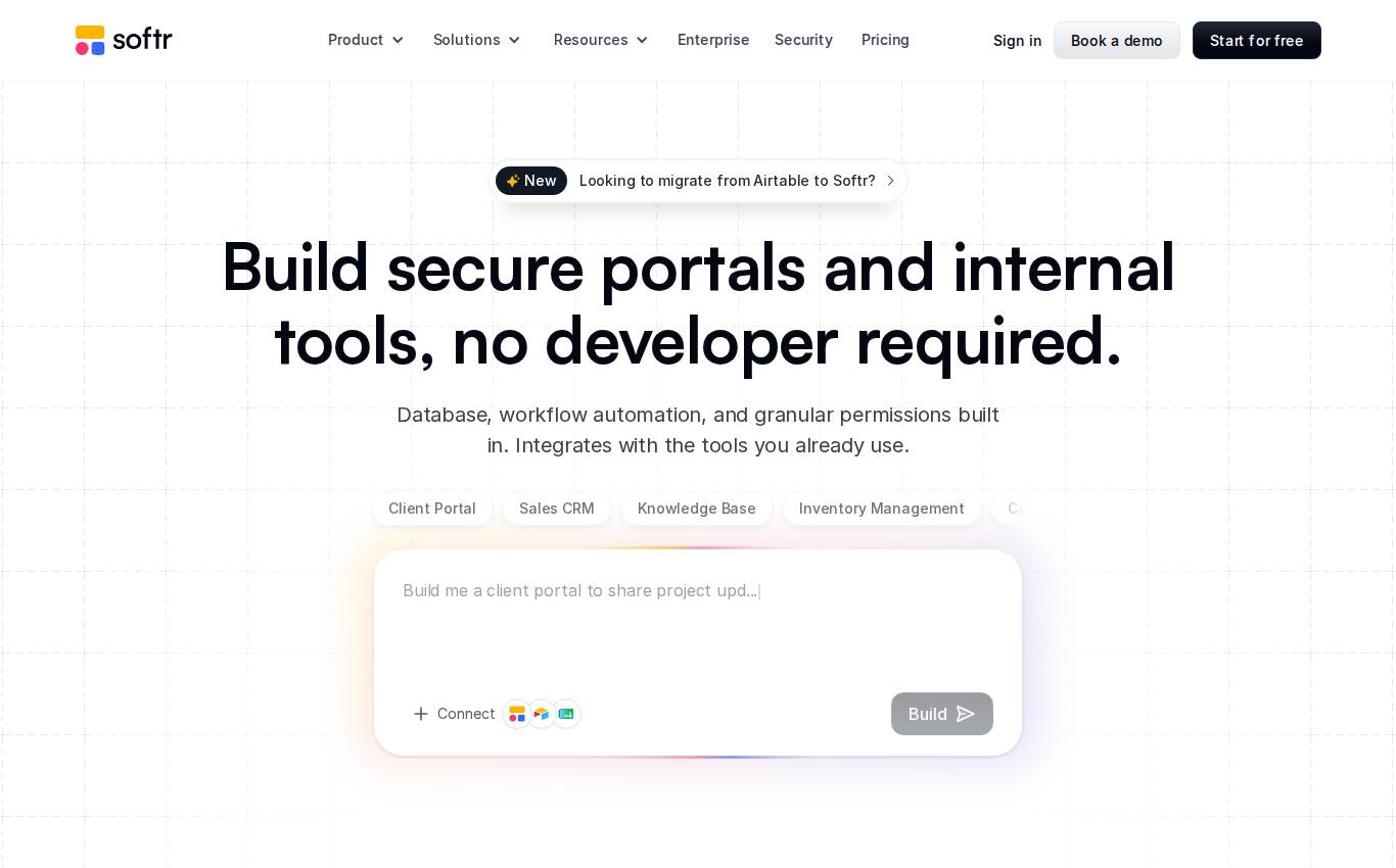 softr.io no computador, como a auditoria viu