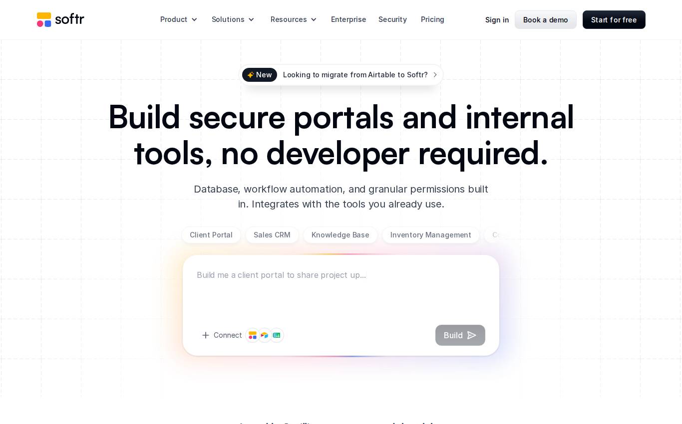 softr.io en escritorio, tal como lo vio la auditoría