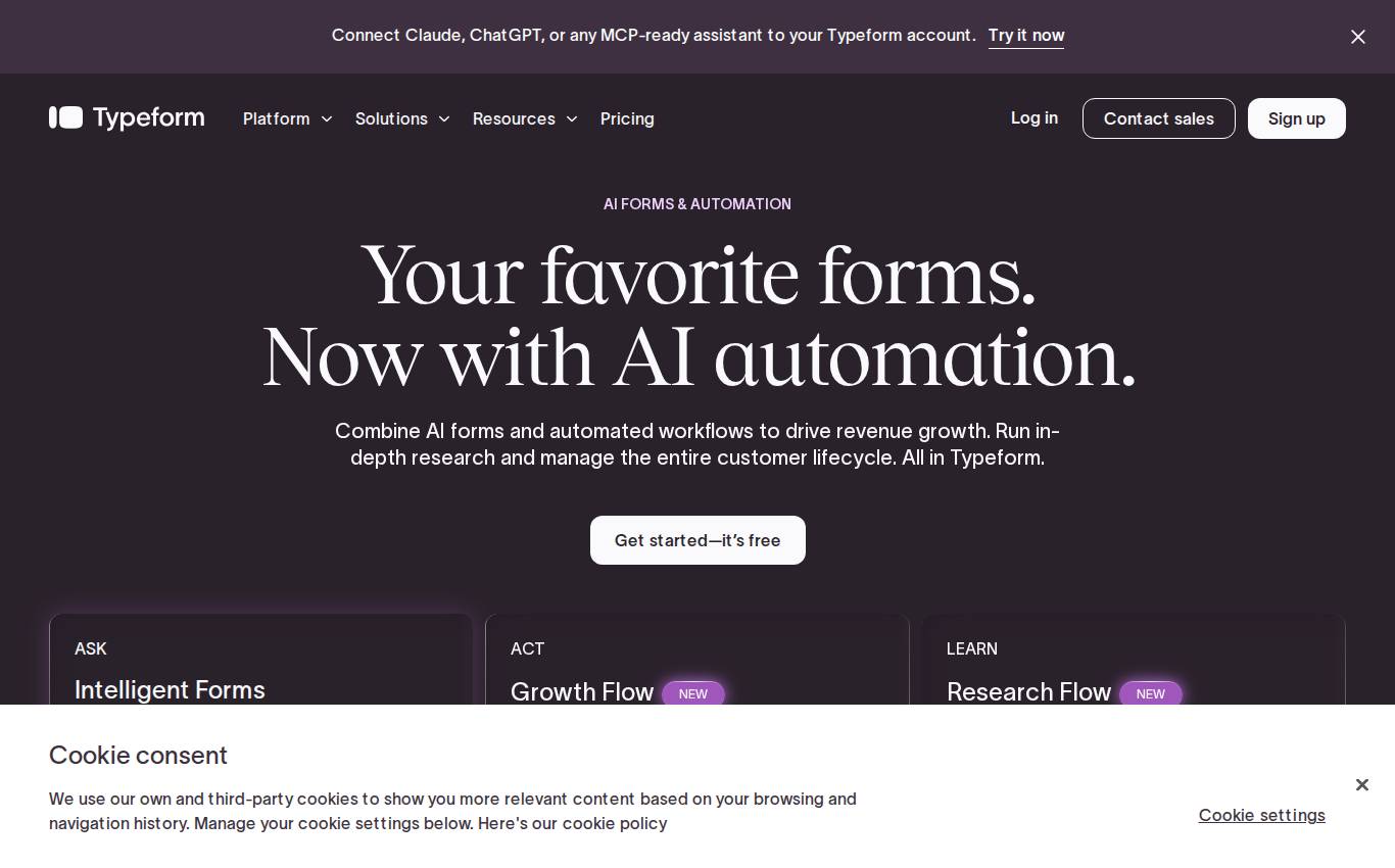 typeform.com no computador, como a auditoria viu