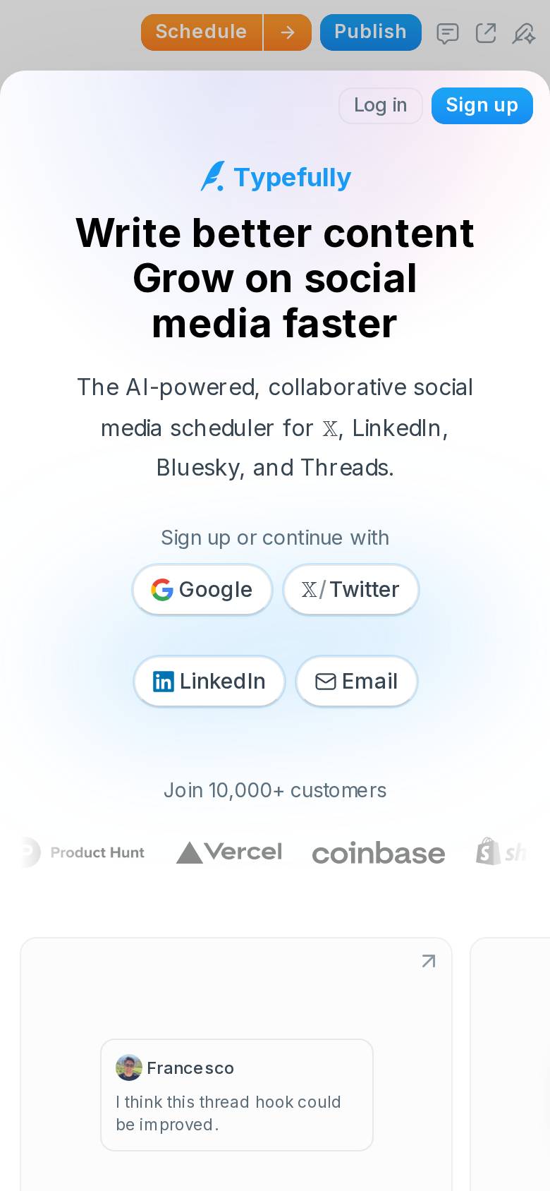 typefully.com en un celular