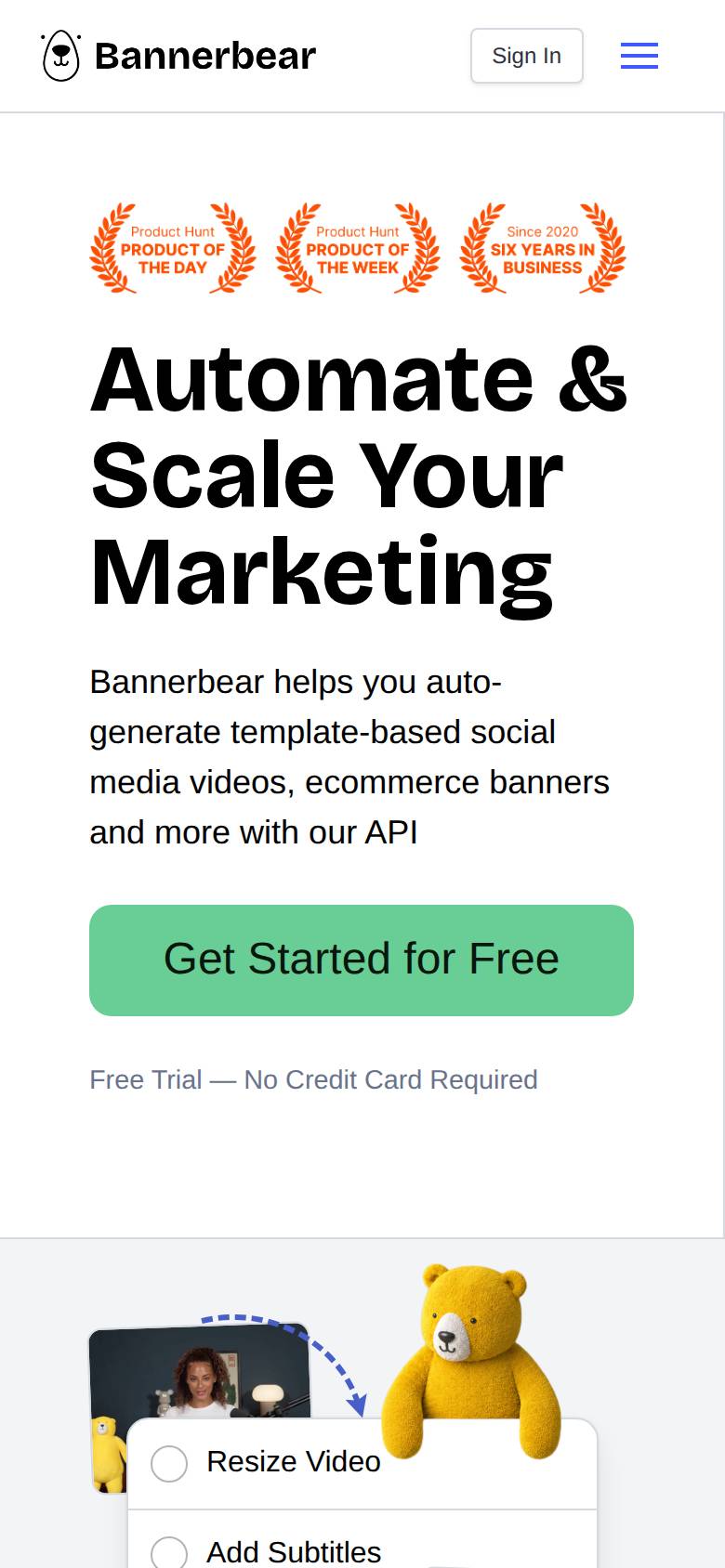 bannerbear.com en el celular