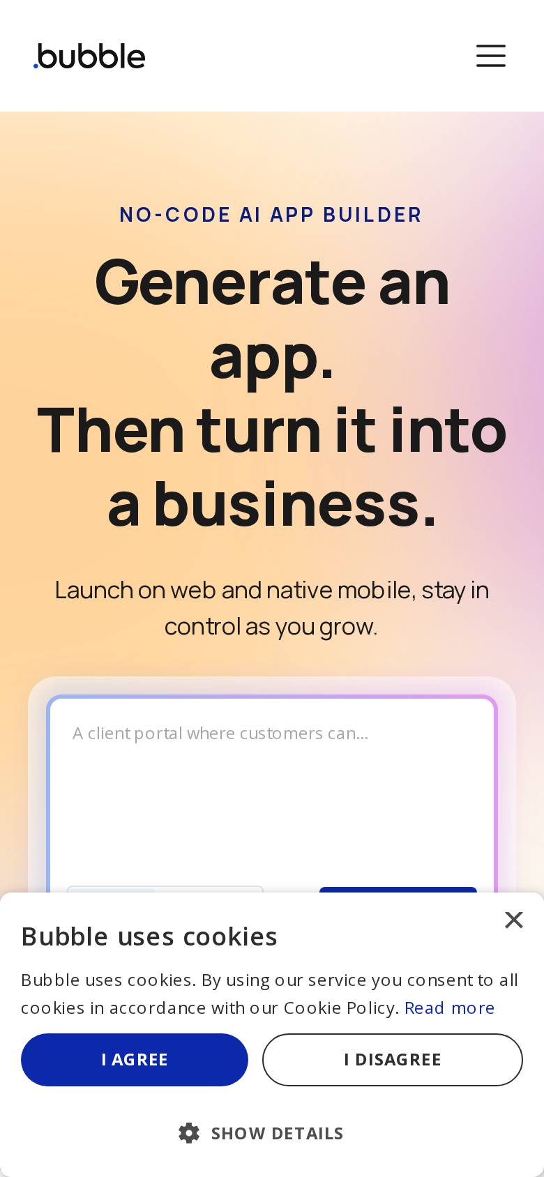 bubble.io en un celular