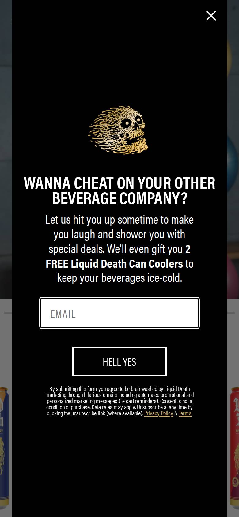 liquiddeath.com en un celular