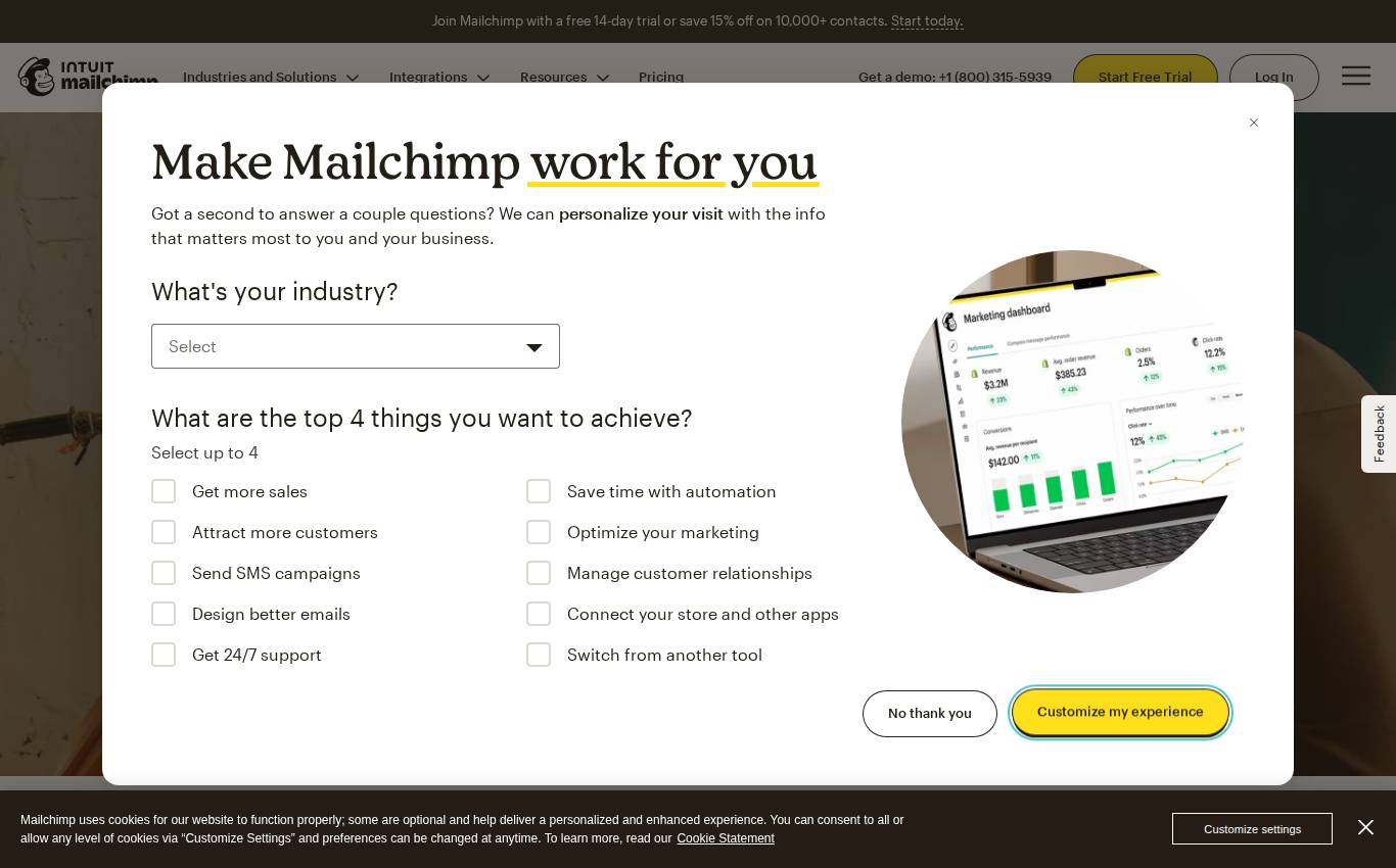 mailchimp.com como a auditoria viu no desktop