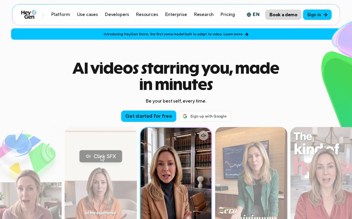 heygen.com no computador, como a auditoria viu