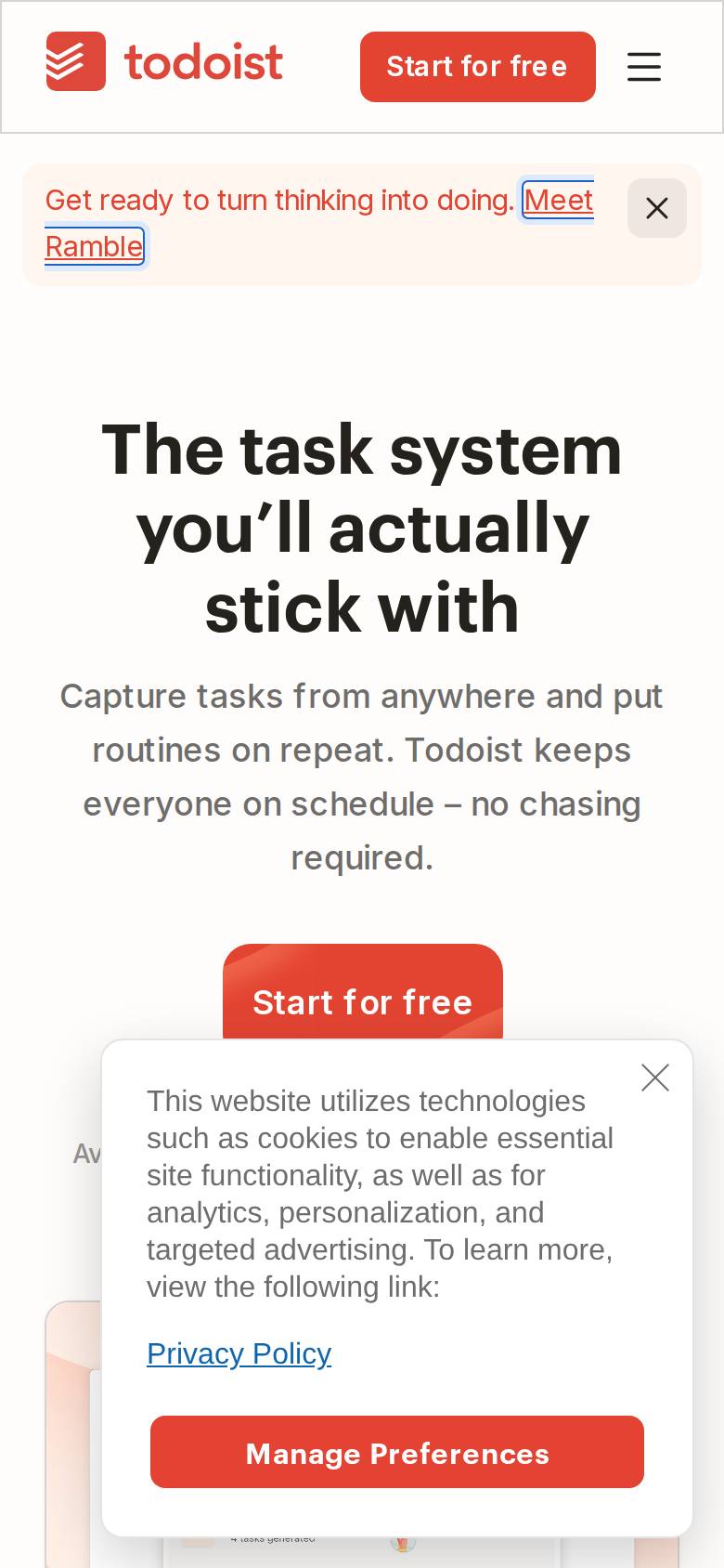 todoist.com en un celular