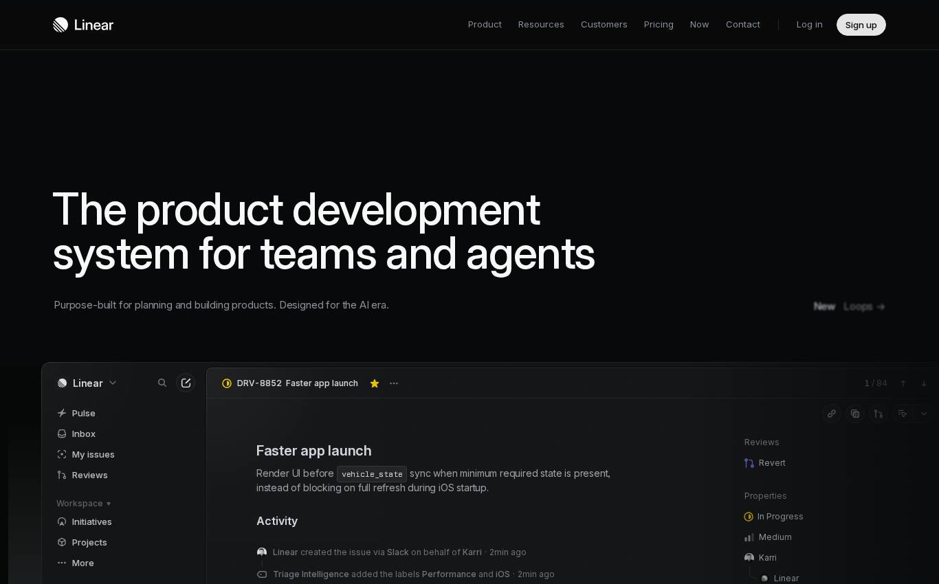 linear.app tal como lo vio la auditoría en computadora