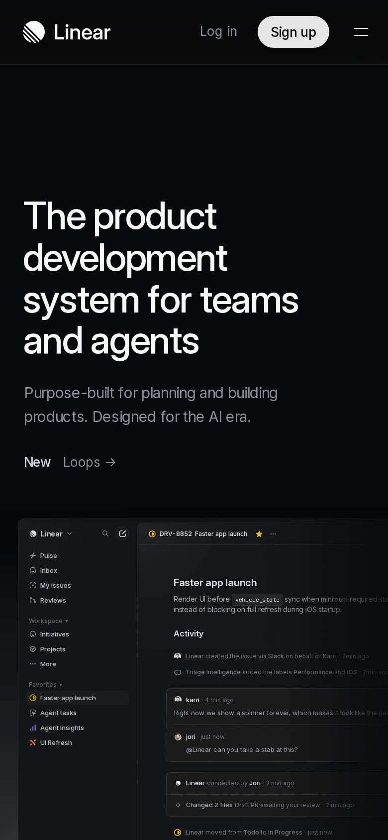 linear.app en un celular