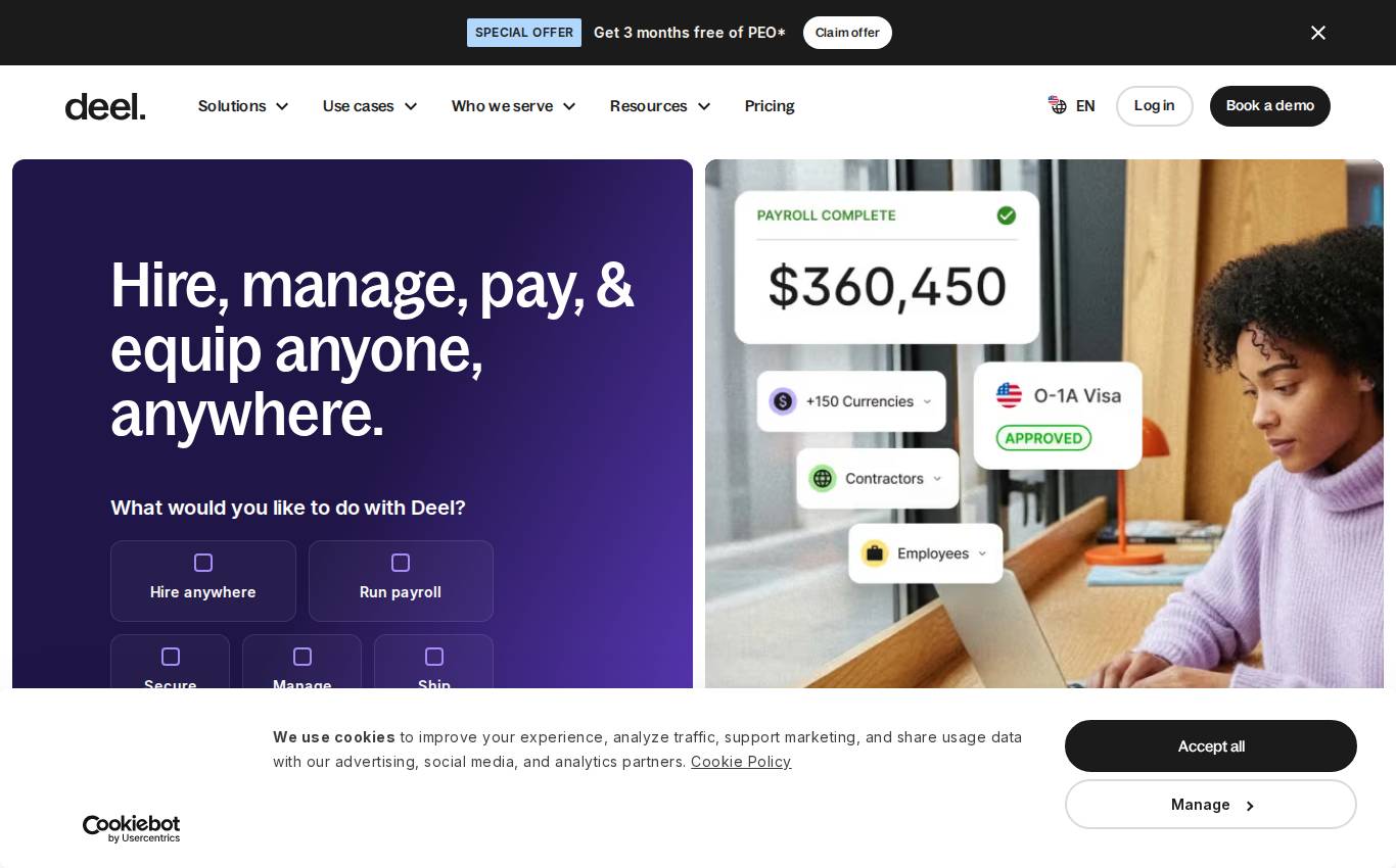 deel.com no computador, como a auditoria viu