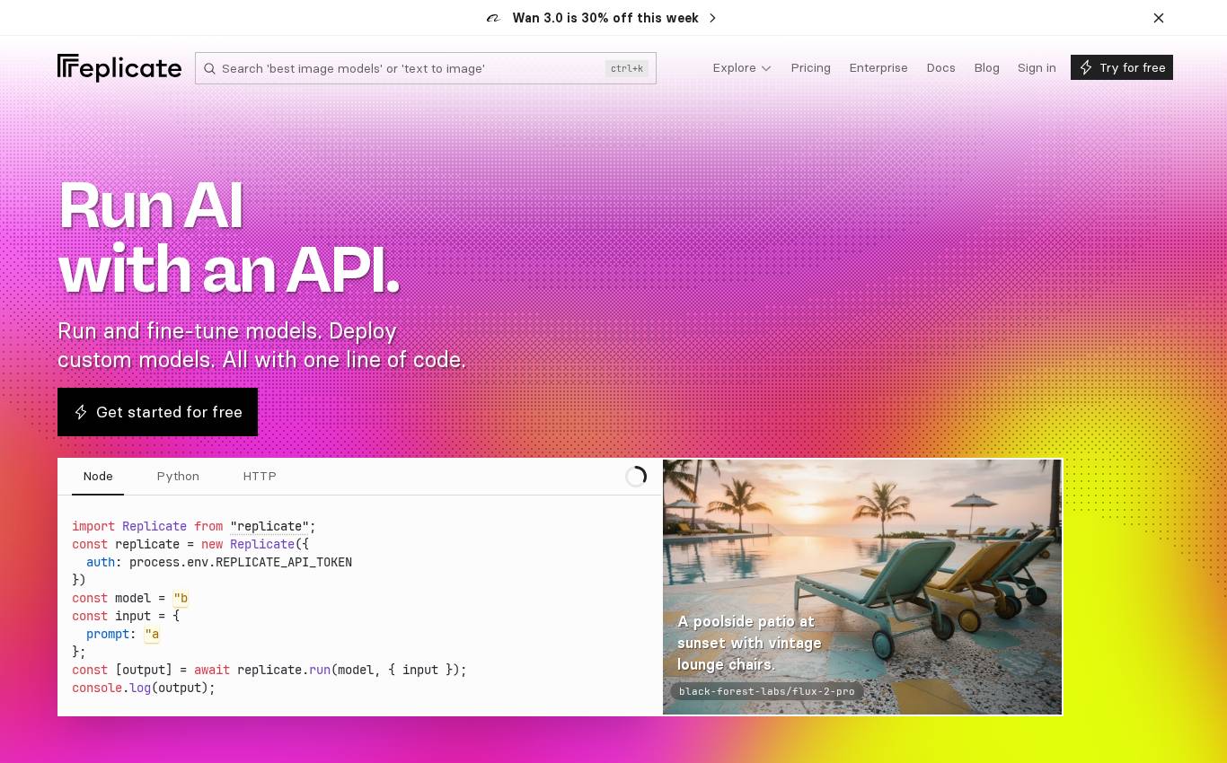 replicate.com no computador, como a auditoria viu