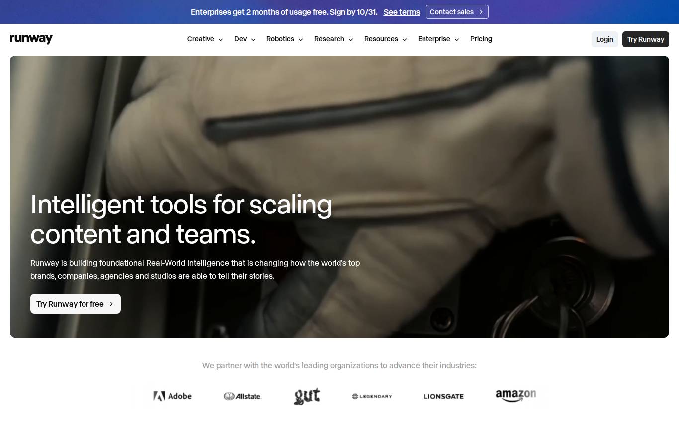 runwayml.com en escritorio, tal como lo vio la auditoría