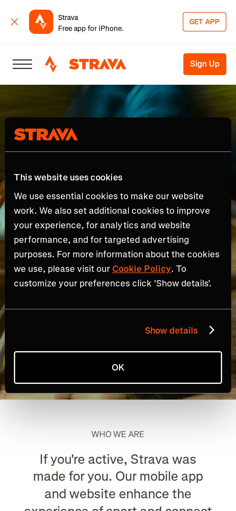 strava.com en un celular
