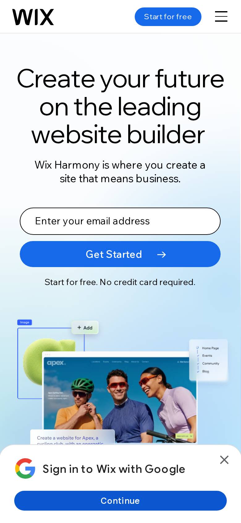 wix.com en un celular