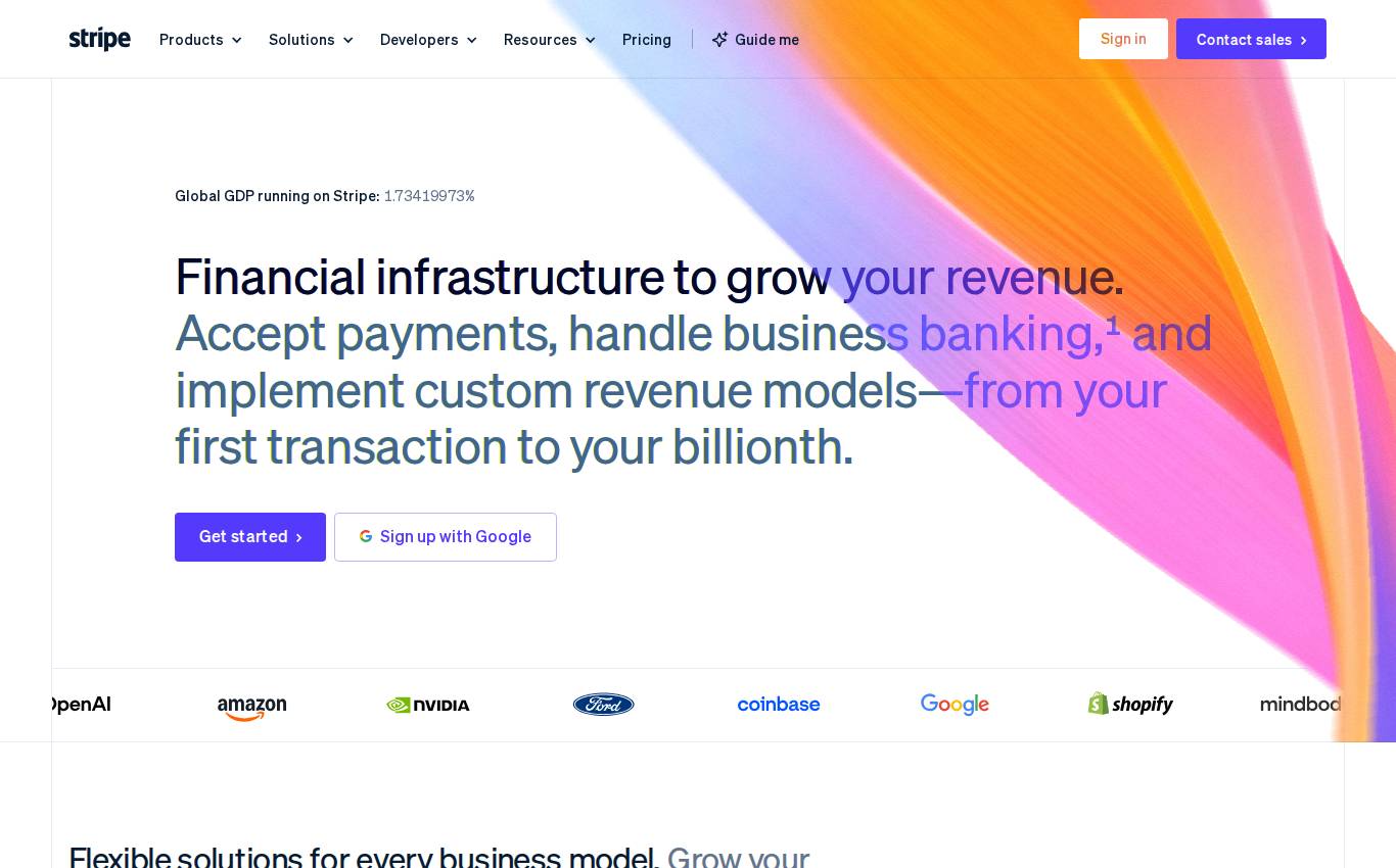 stripe.com as the audit saw it on desktop