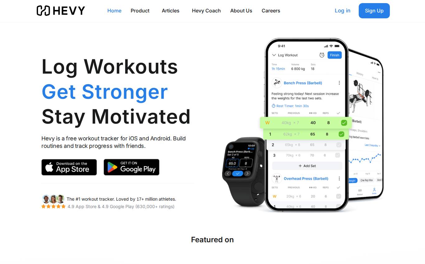 hevyapp.com no computador, como a auditoria viu
