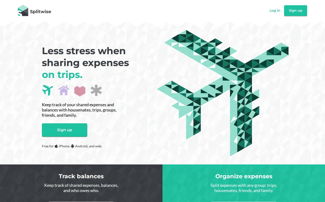 splitwise.com en escritorio, tal como la auditoría lo vio