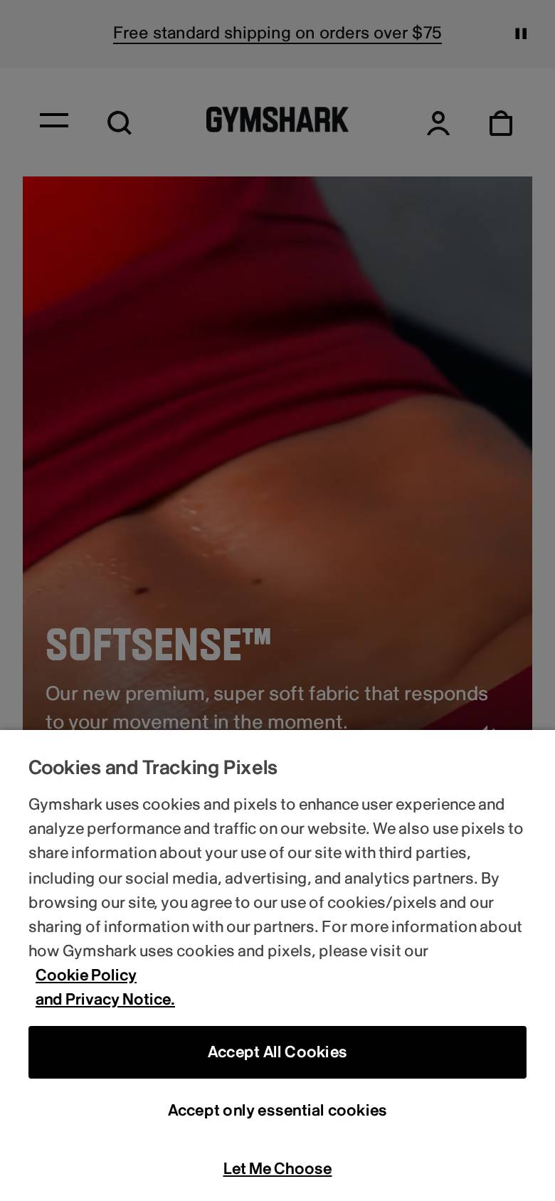 gymshark.com en un celular