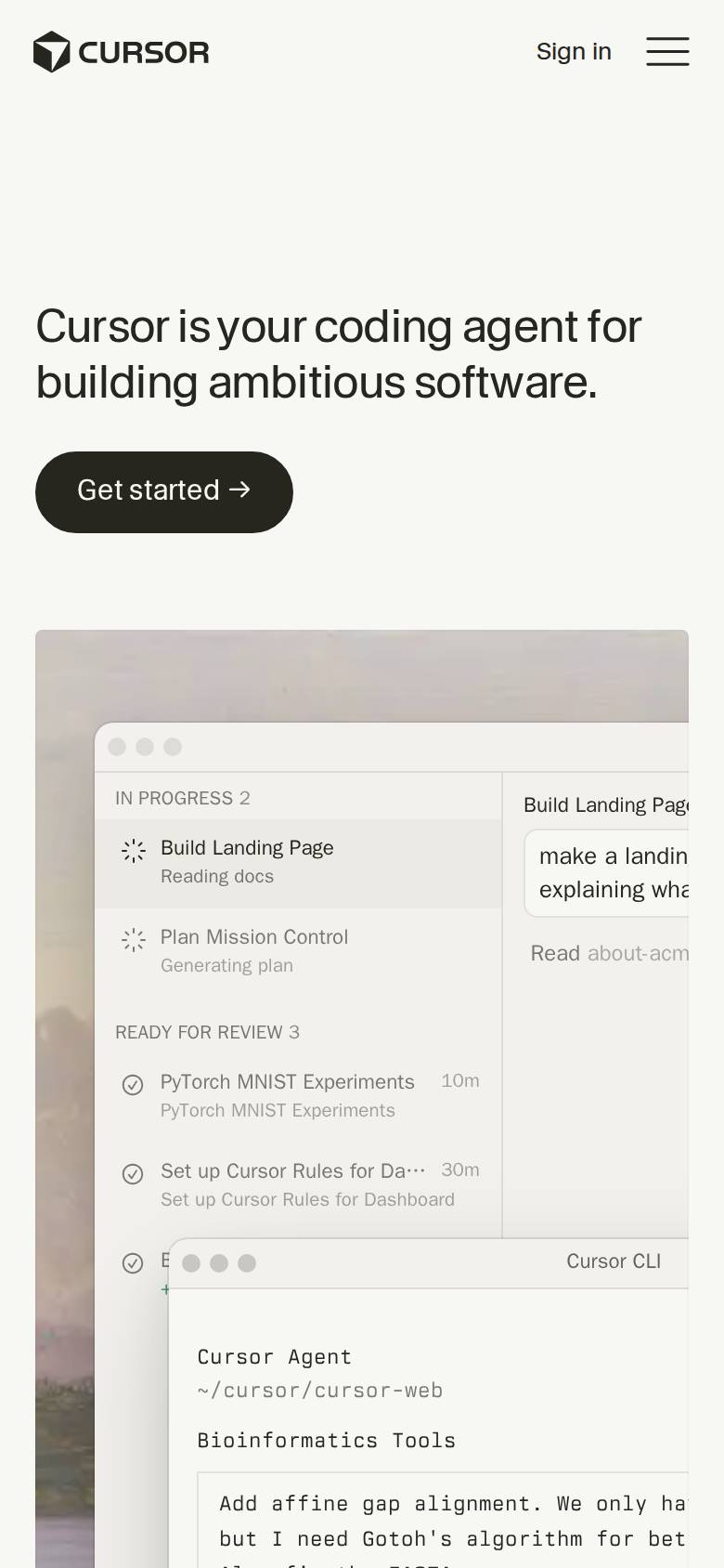 cursor.com no celular