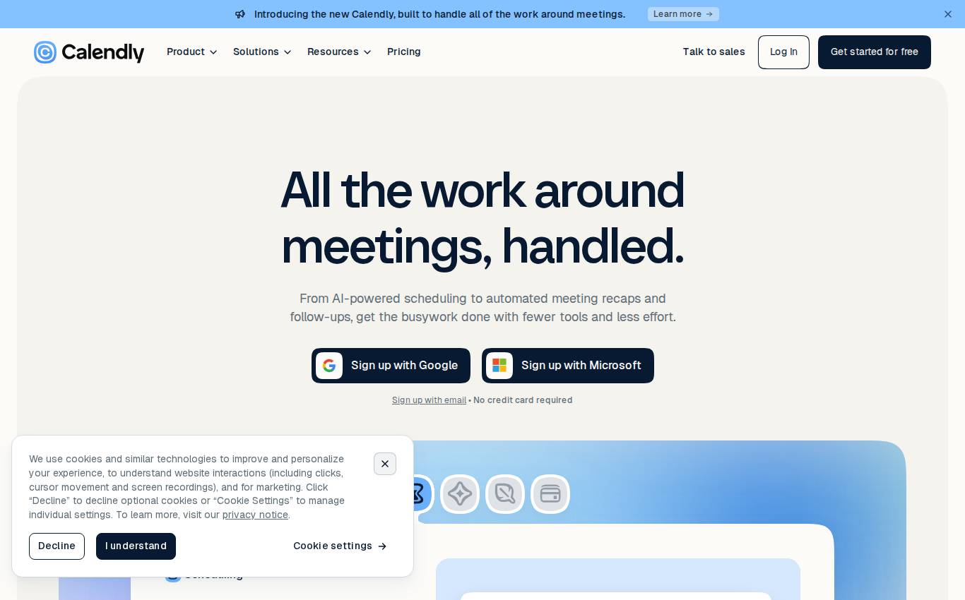 calendly.com en computadora, tal como la vio la auditoría