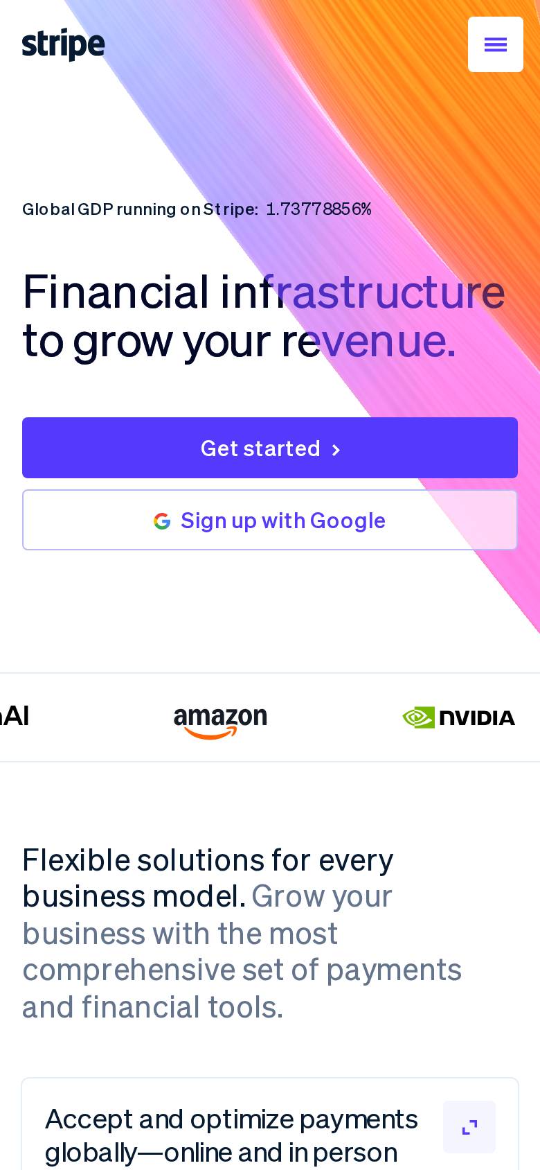 stripe.com en un celular