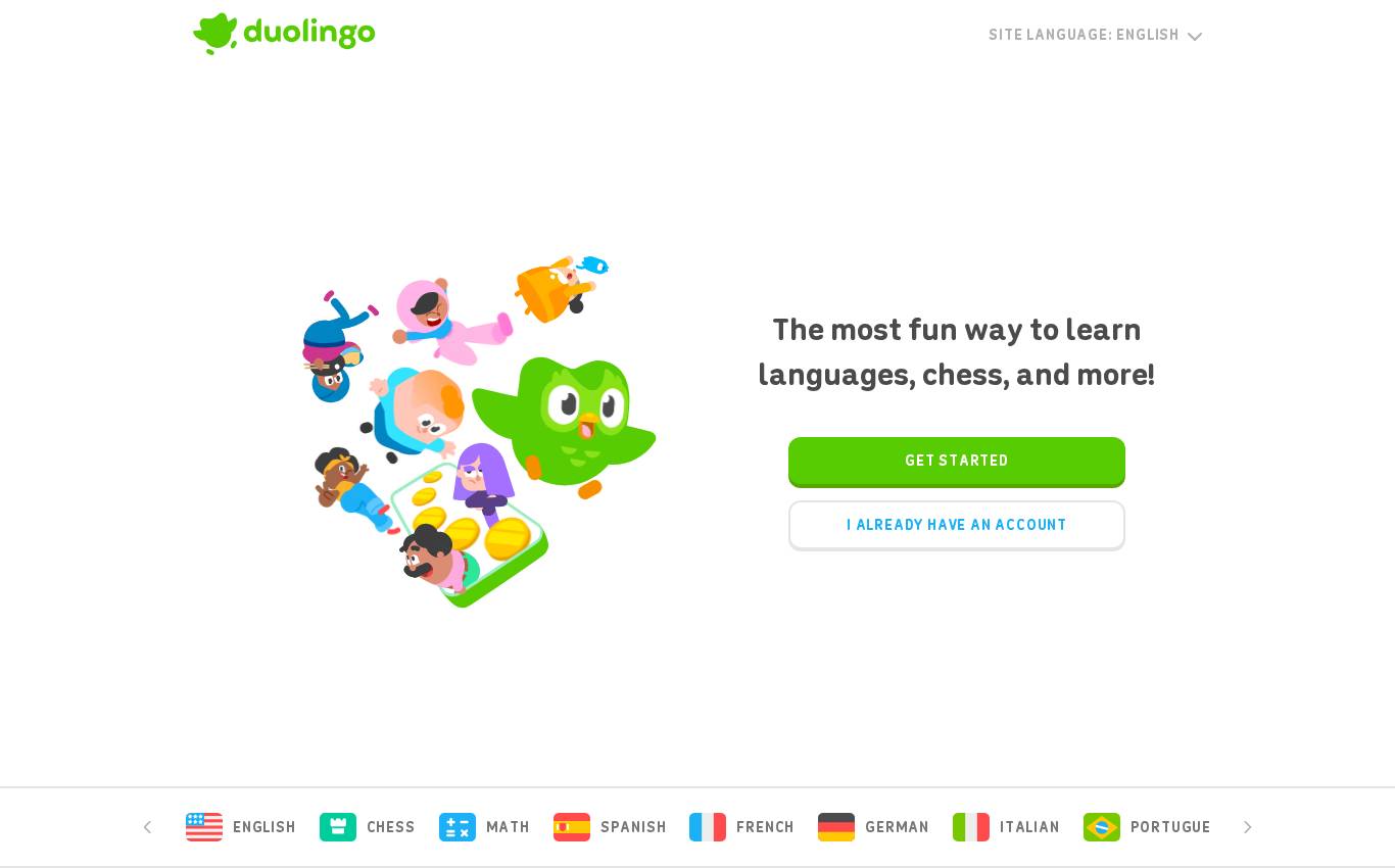duolingo.com no computador, como a auditoria viu