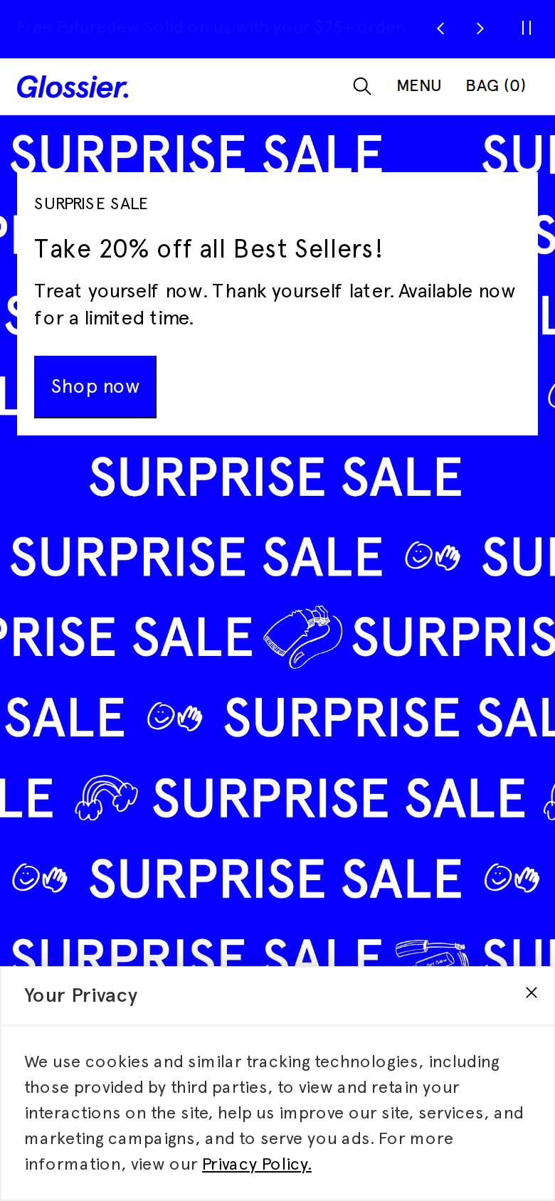 glossier.com no celular