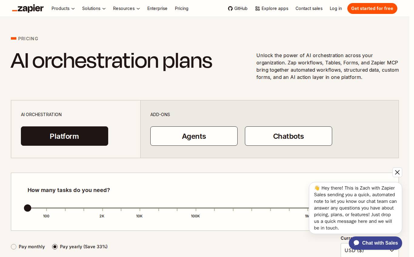 zapier.com/pricing en escritorio, tal como lo vio la auditoría