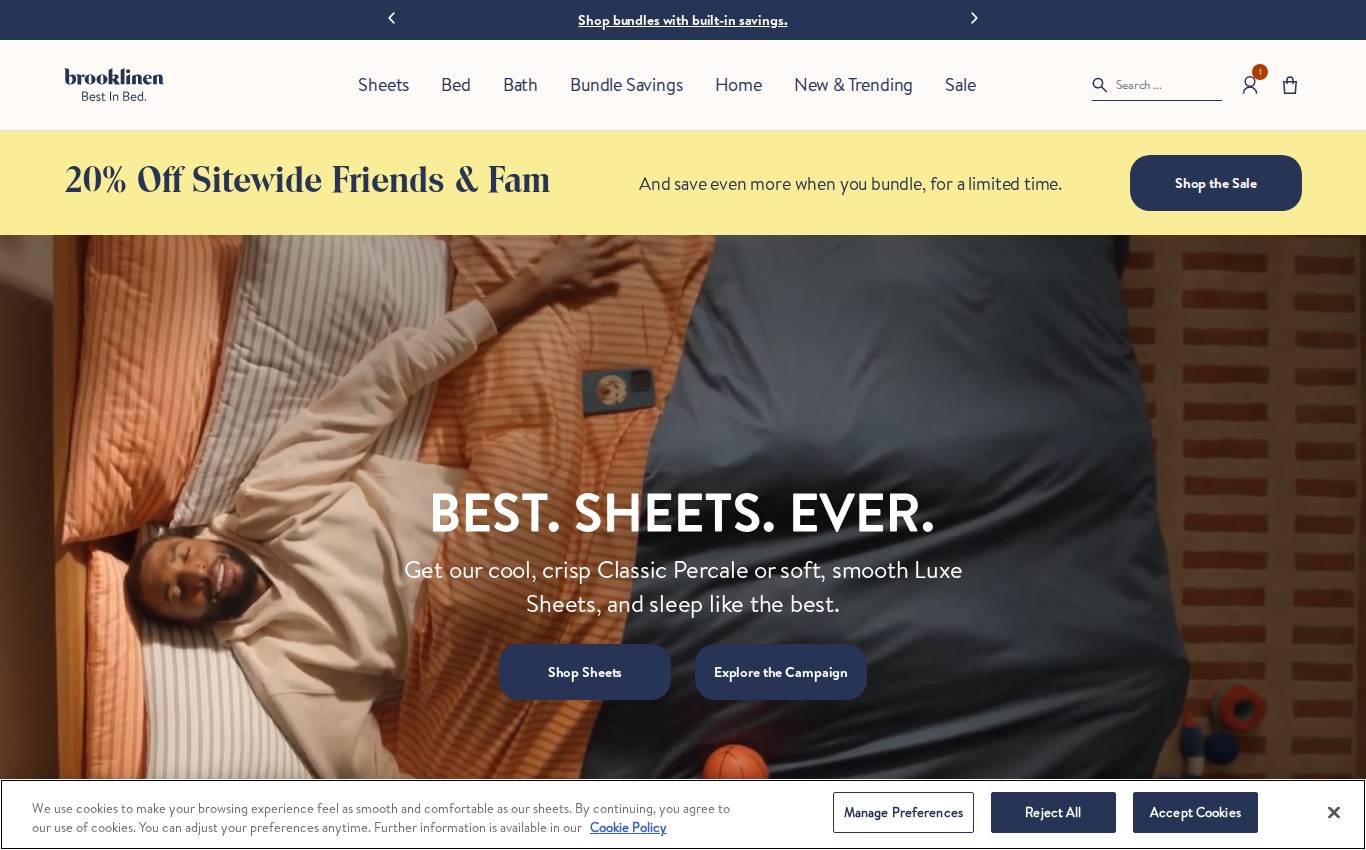 brooklinen.com no computador, como a auditoria viu