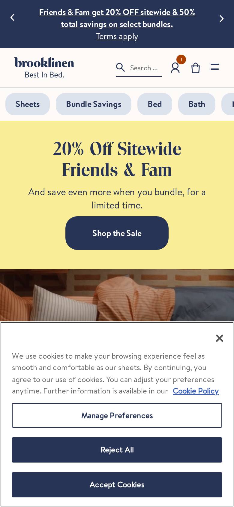 brooklinen.com no celular