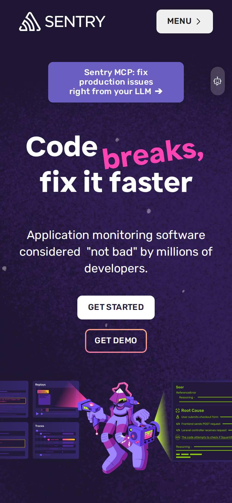 sentry.io no celular