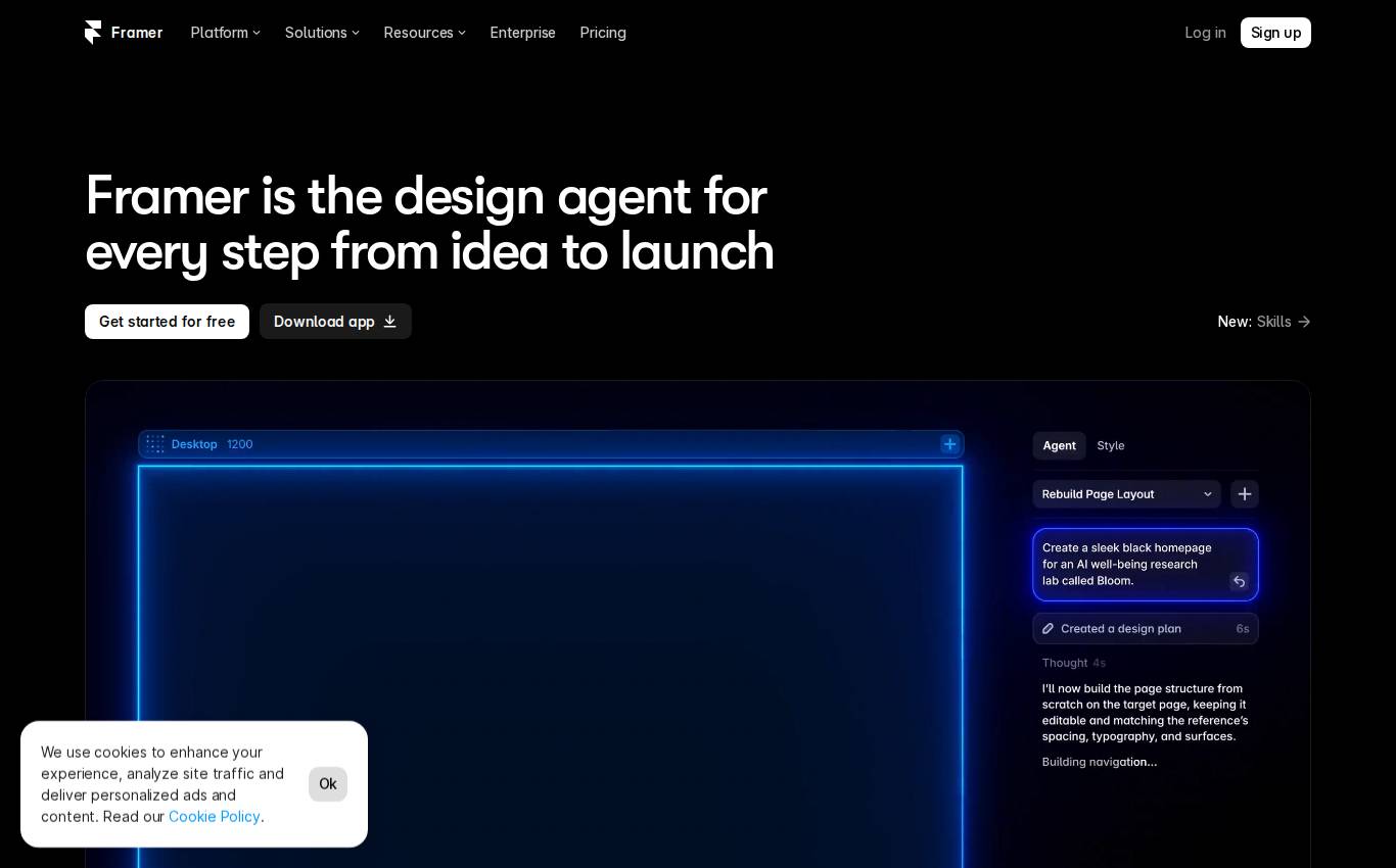 framer.com no computador, como a auditoria viu